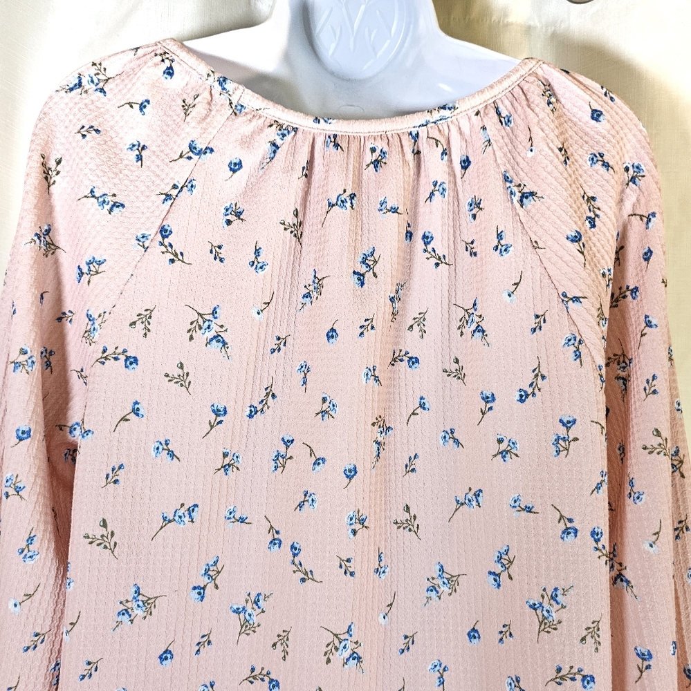3/$20 Cato L Gathered Neck Floral Top - Picture 7 of 9
